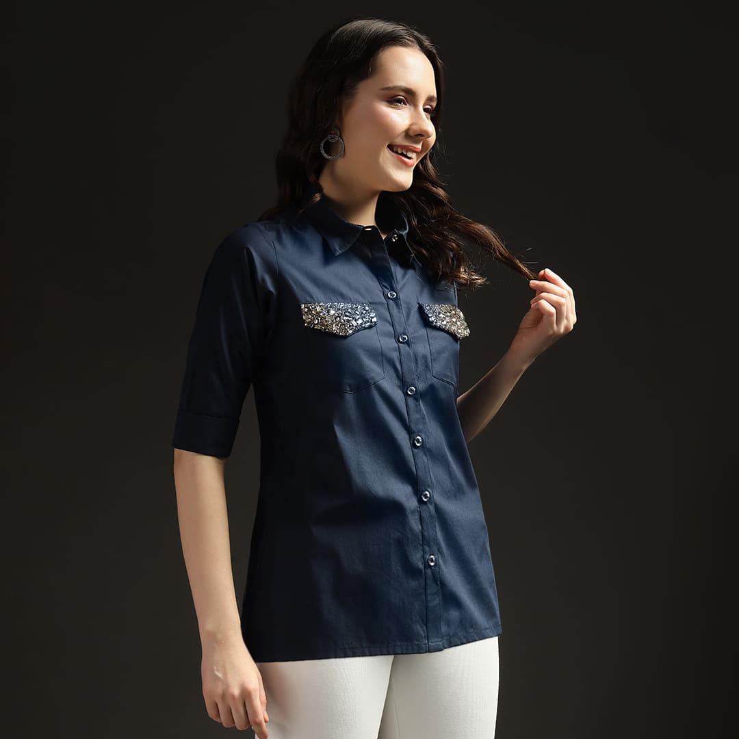Starlight Pocket Shirt Navy Blue